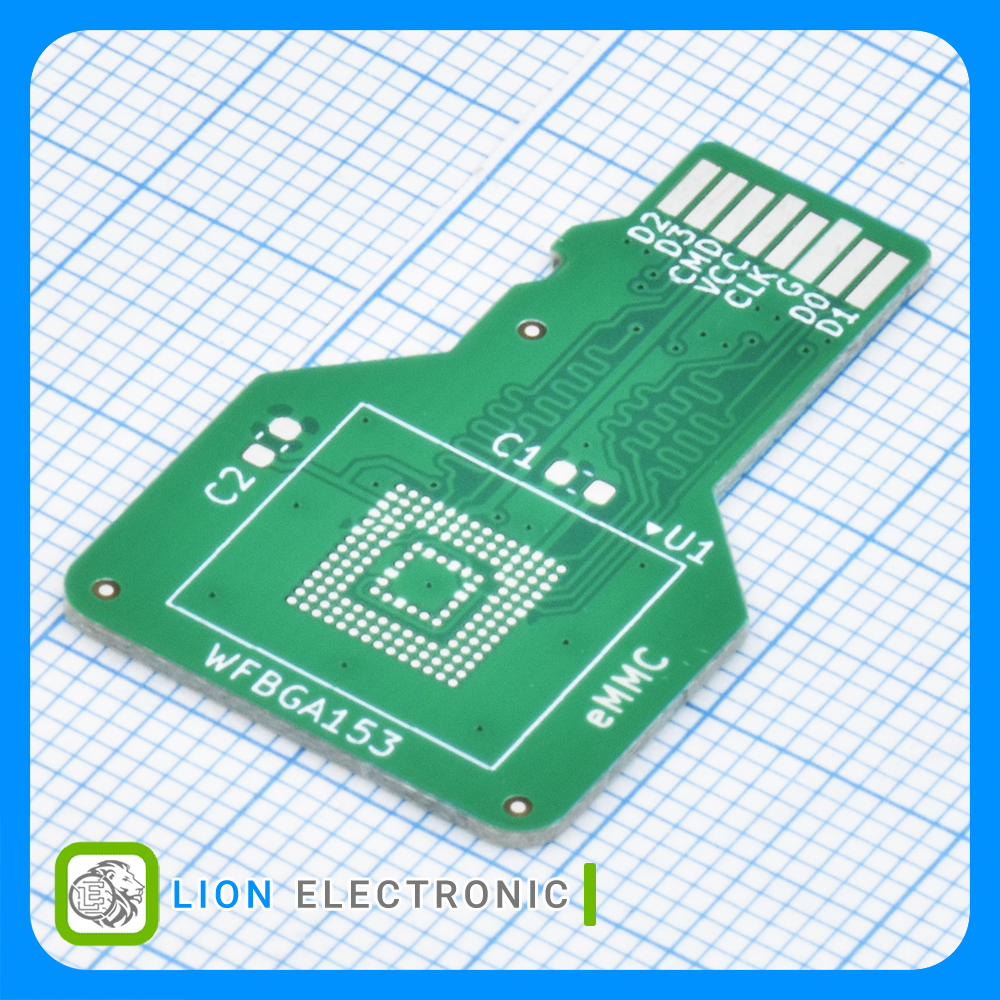 برد تبدیل eMMC WFBGA153 to microSD PCB