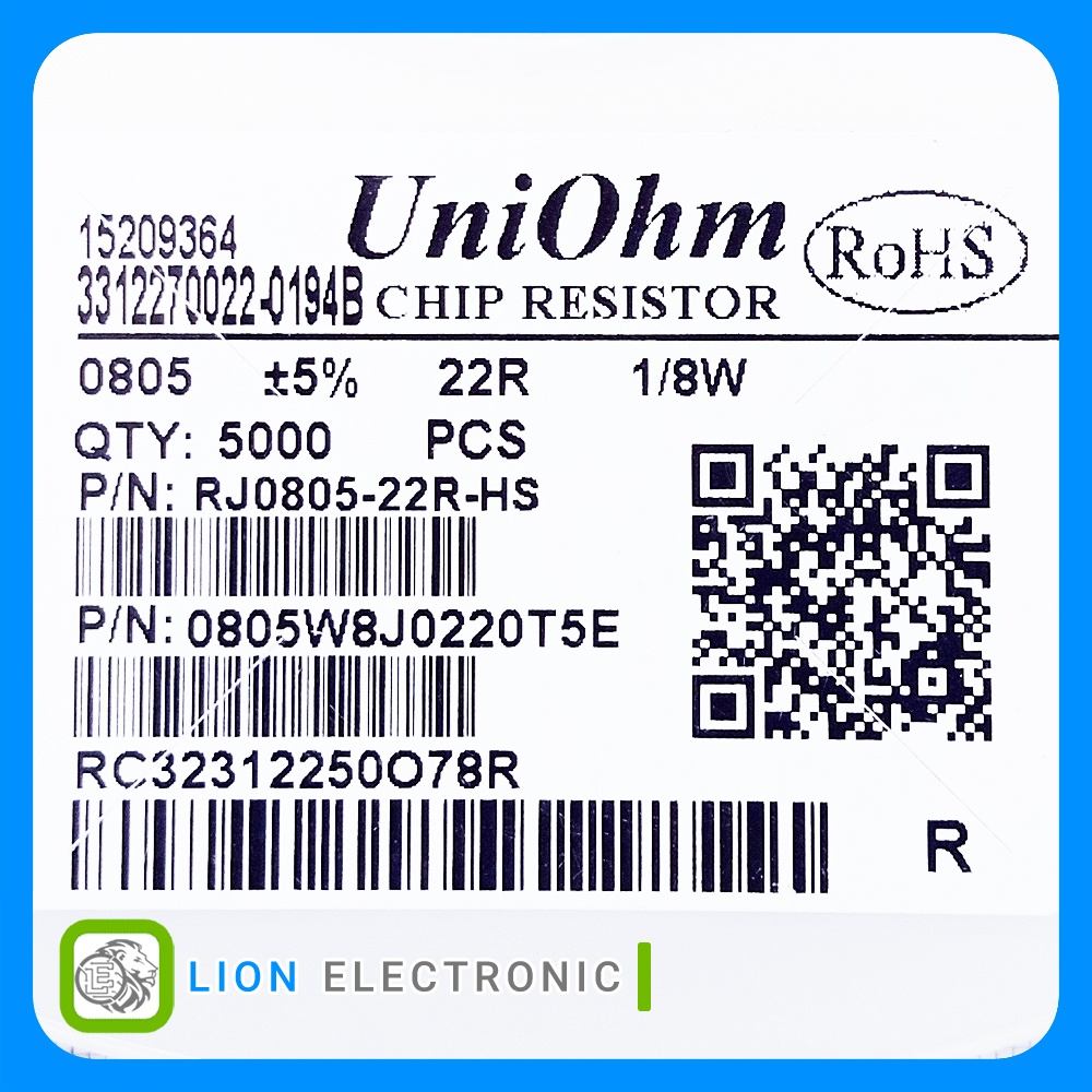 RES0805 22R 5%