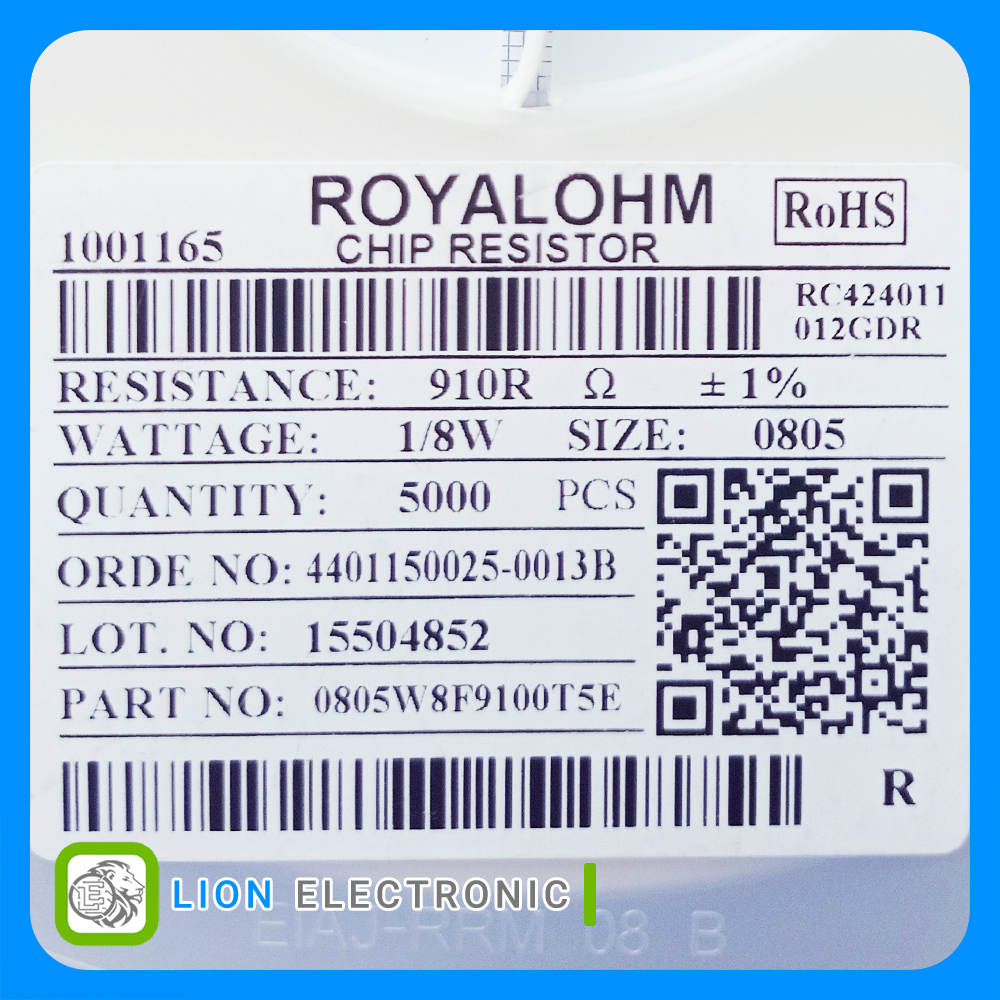 RES0805 910R 1%